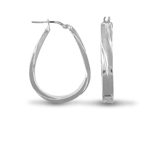 925 Sterling Silver Formed Hoop Earrings