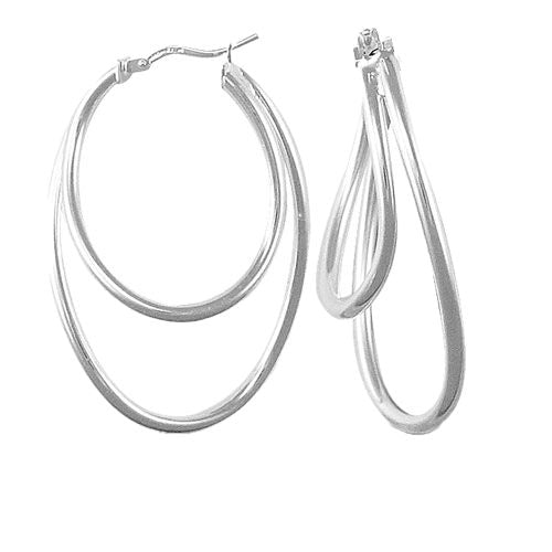 925 Sterling Silver Formed Hoop Earrings