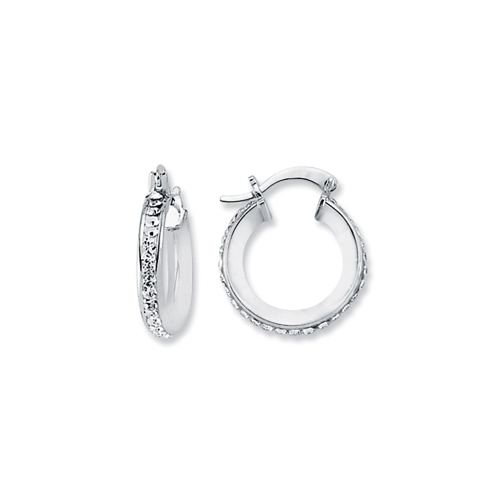 925 Silver Resin Set Hoop Earrimgs