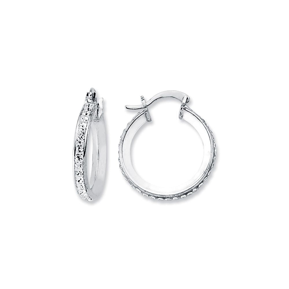 925 Silver Resin Set Hoop Earrimgs