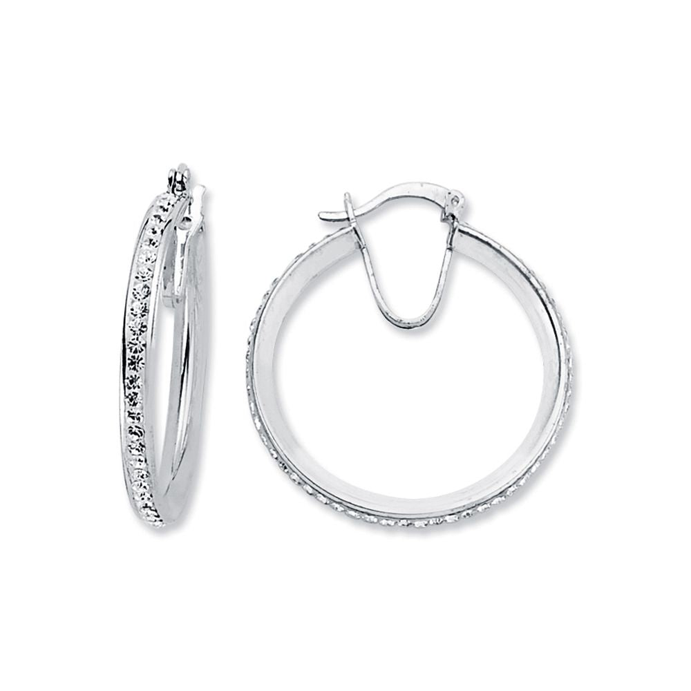 925 Silver Resin Set Hoop Earrimgs