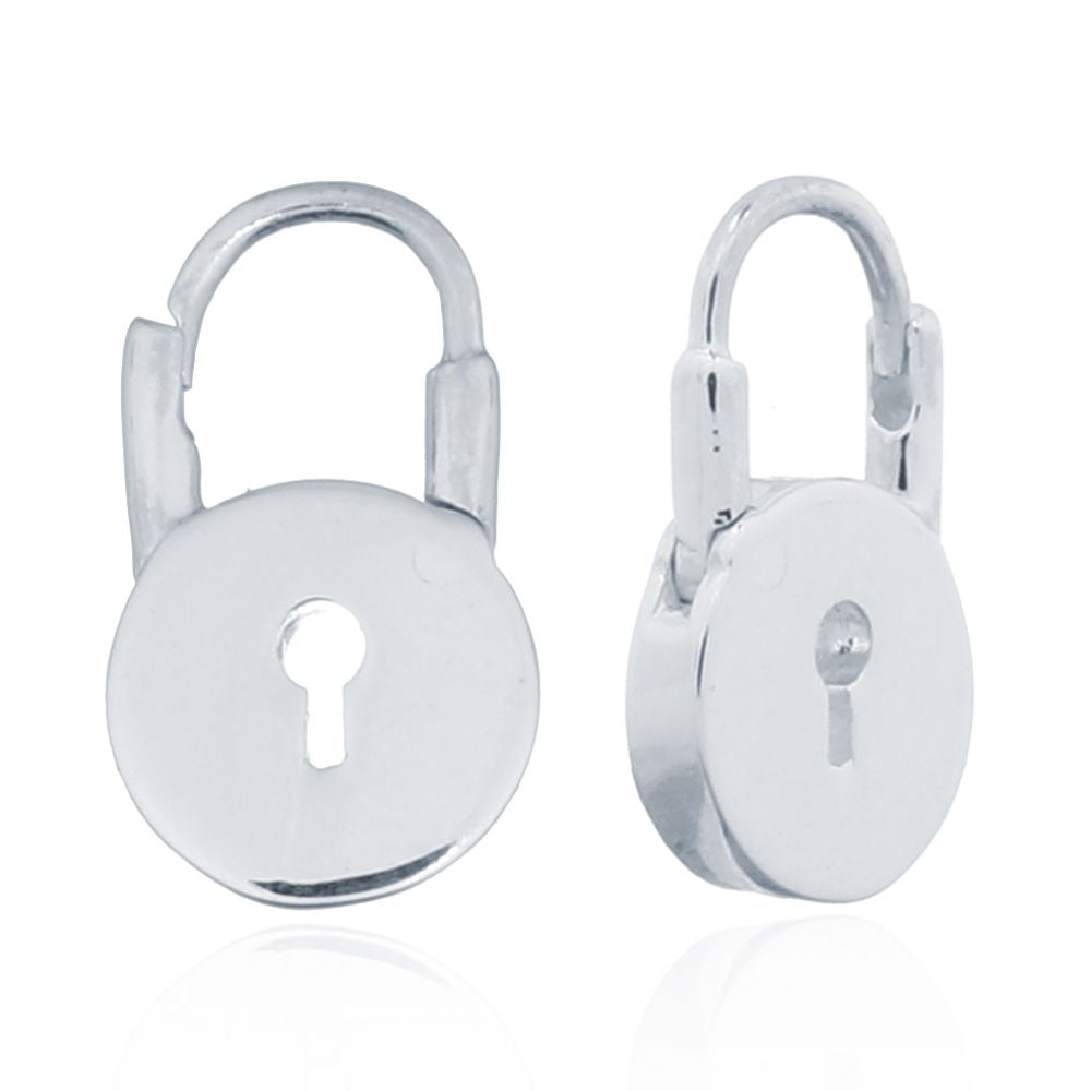 925 Silver Love Padlock Earrings