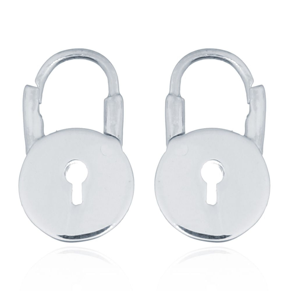 925 Silver Love Padlock Earrings