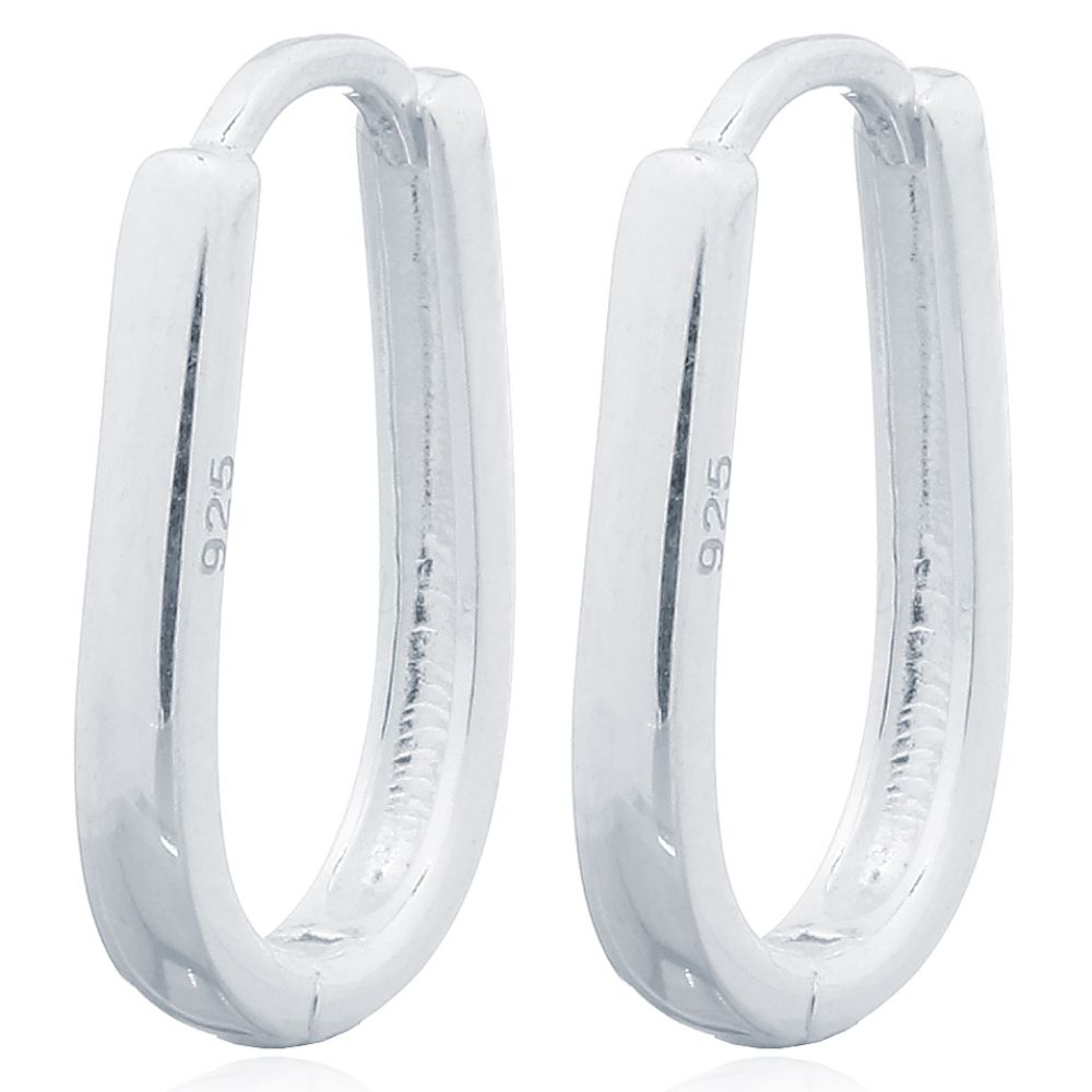 925 Silver Oval Huggies