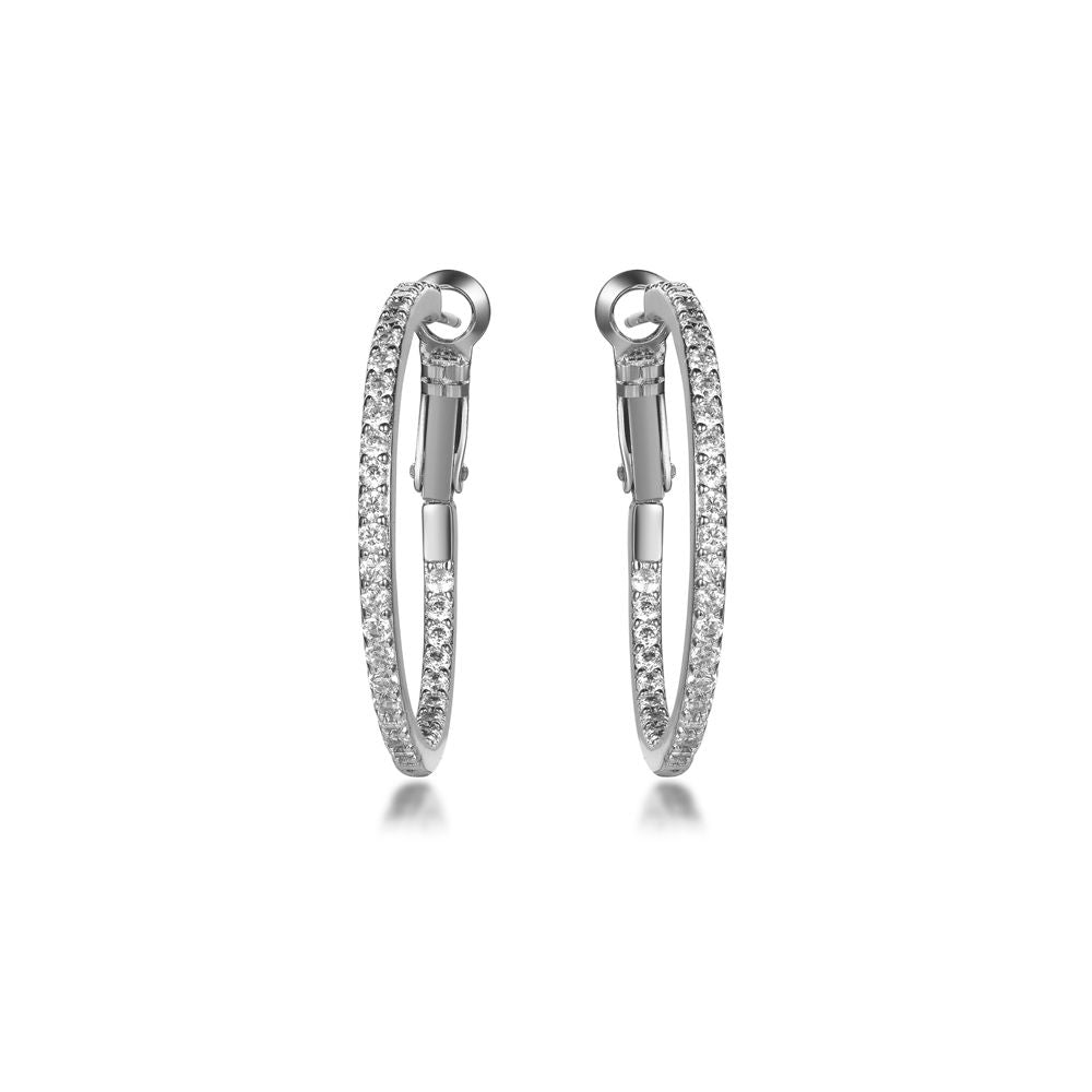 925 Silver Cubic Zirconia Set Hoops 31mm