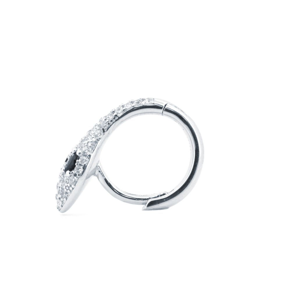 925 Silver Rhodium Plated Cubic Zirconia Set Snake Earrings