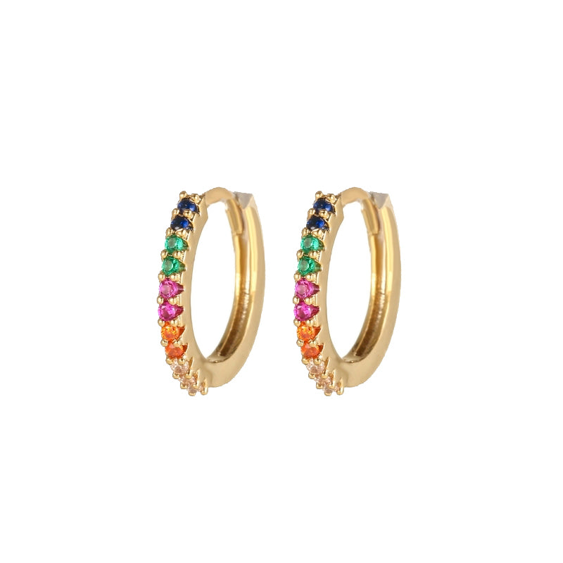 925 Silver 14ct Gold Plated Cubic Zirconia Set Earrings
