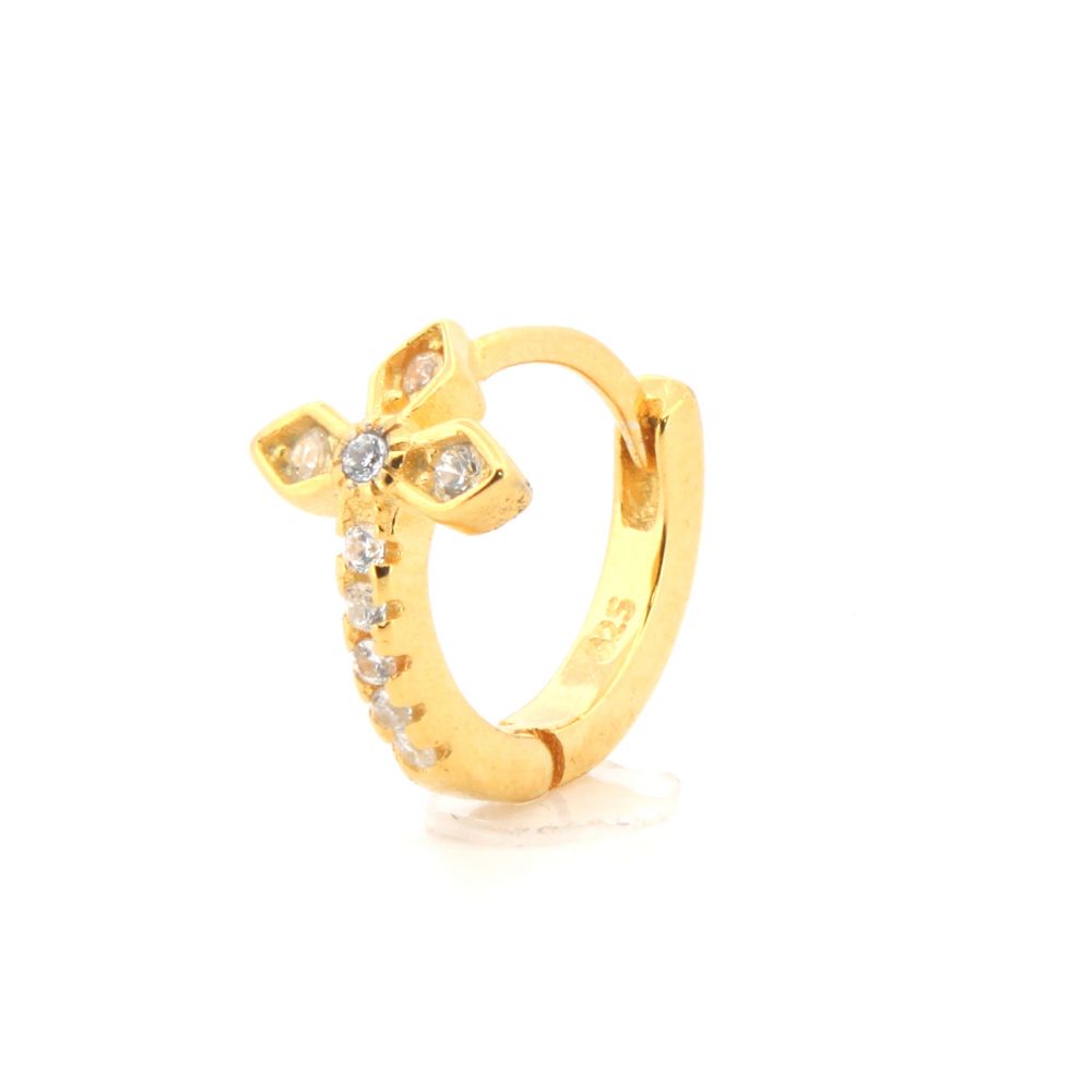 925 Silver 14ct Gold Plated Cubic Zirconia Set Earrings
