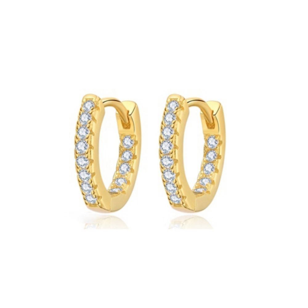 925 Silver 14ct Gold Plated Cubic Zirconia Set Earrings