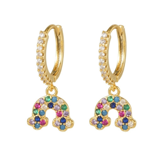 925 Silver 14ct Gold Plated Cubic Zirconia Set Earrings