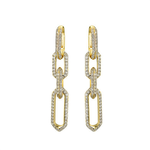 925 Silver 14ct Gold Plated Cubic Zirconia Set Earrings