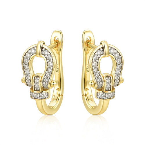 925 Silver 14ct Gold Plated Cubic Zirconia Set Earrings