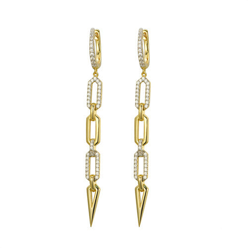 925 Silver 14ct Gold Plated Cubic Zirconia Set Earrings