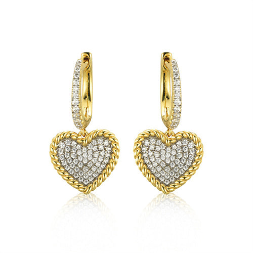 925 Silver 14ct Gold Plated Cubic Zirconia Set Earrings