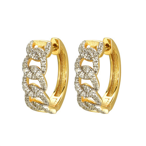 925 Silver 14ct Gold Plated Cubic Zirconia Set Earrings