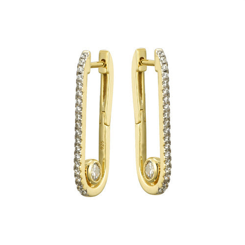 925 Silver 14ct Gold Plated Cubic Zirconia Set Earrings