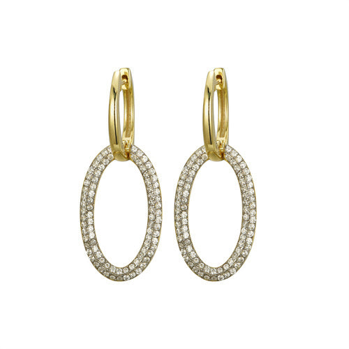 925 Silver 14ct Gold Plated Cubic Zirconia Set Earrings