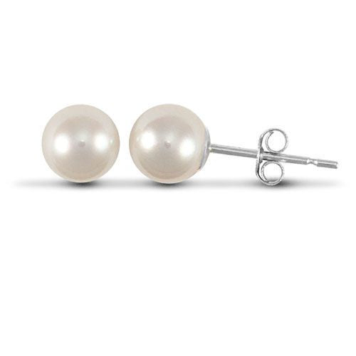 925 Sterling Silver Cultured Pearl Stud Earrings