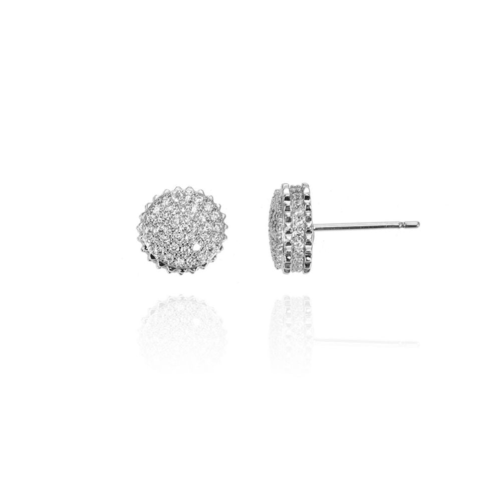 925 Silver Cubic Zirconia Cluster Studs