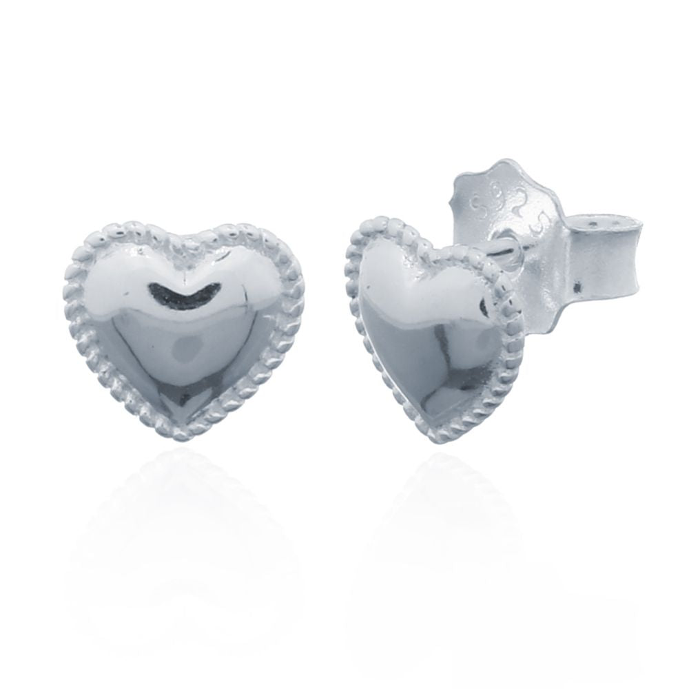 925 Silver Heart Stud Earrings