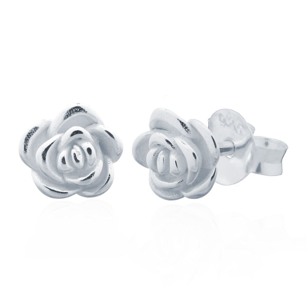 925 Silver Rose Stud Earrings