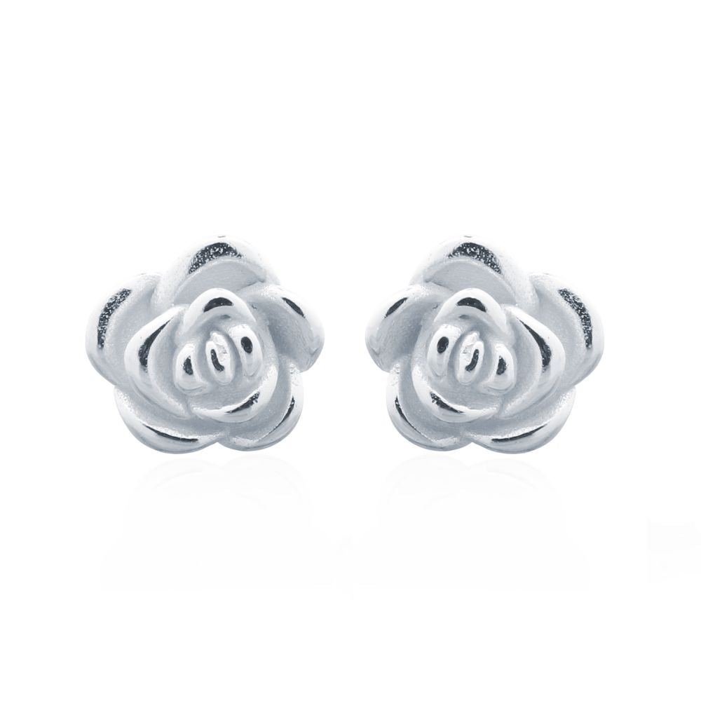 925 Silver Rose Stud Earrings