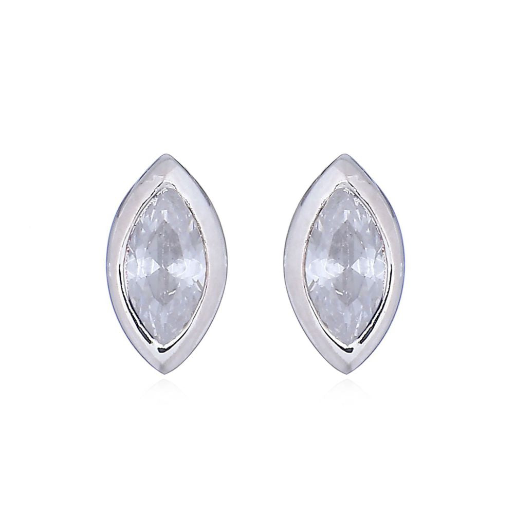 925 Silver Marquise Cubic Zirconia Set Studs