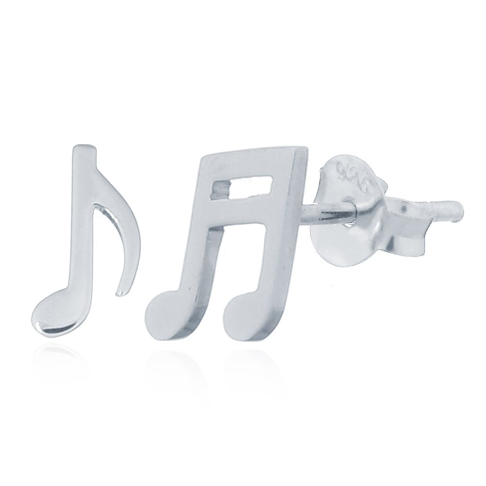 925 Silver Musical Note Stud Earring
