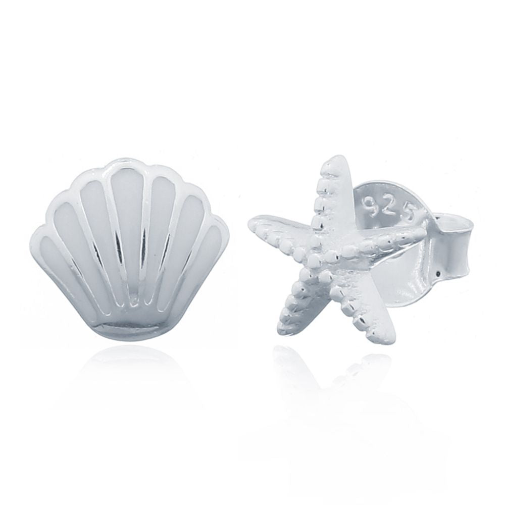 925 Silver Shell Stud Earrings