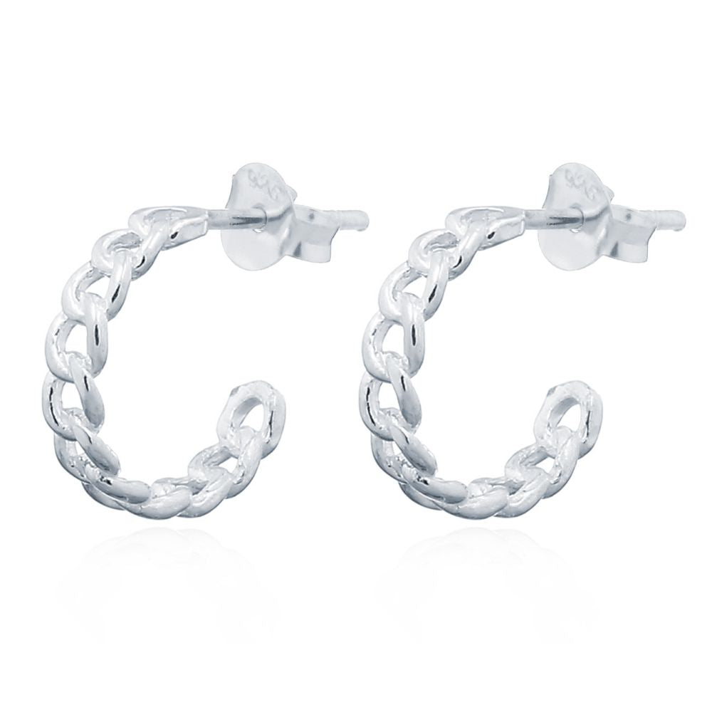 925 Silver Curb Stud Earrings