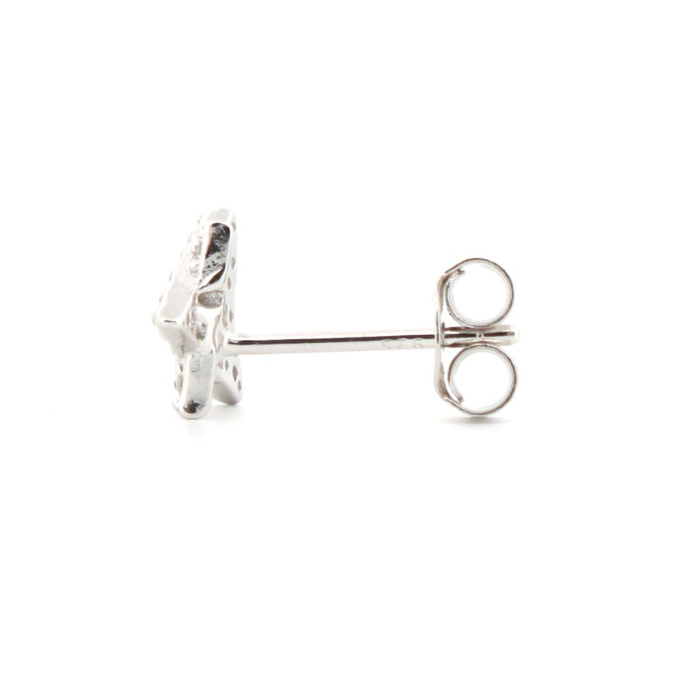 925 Silver Rhodium Plated Cubic Zirconia Set Star of David Studs