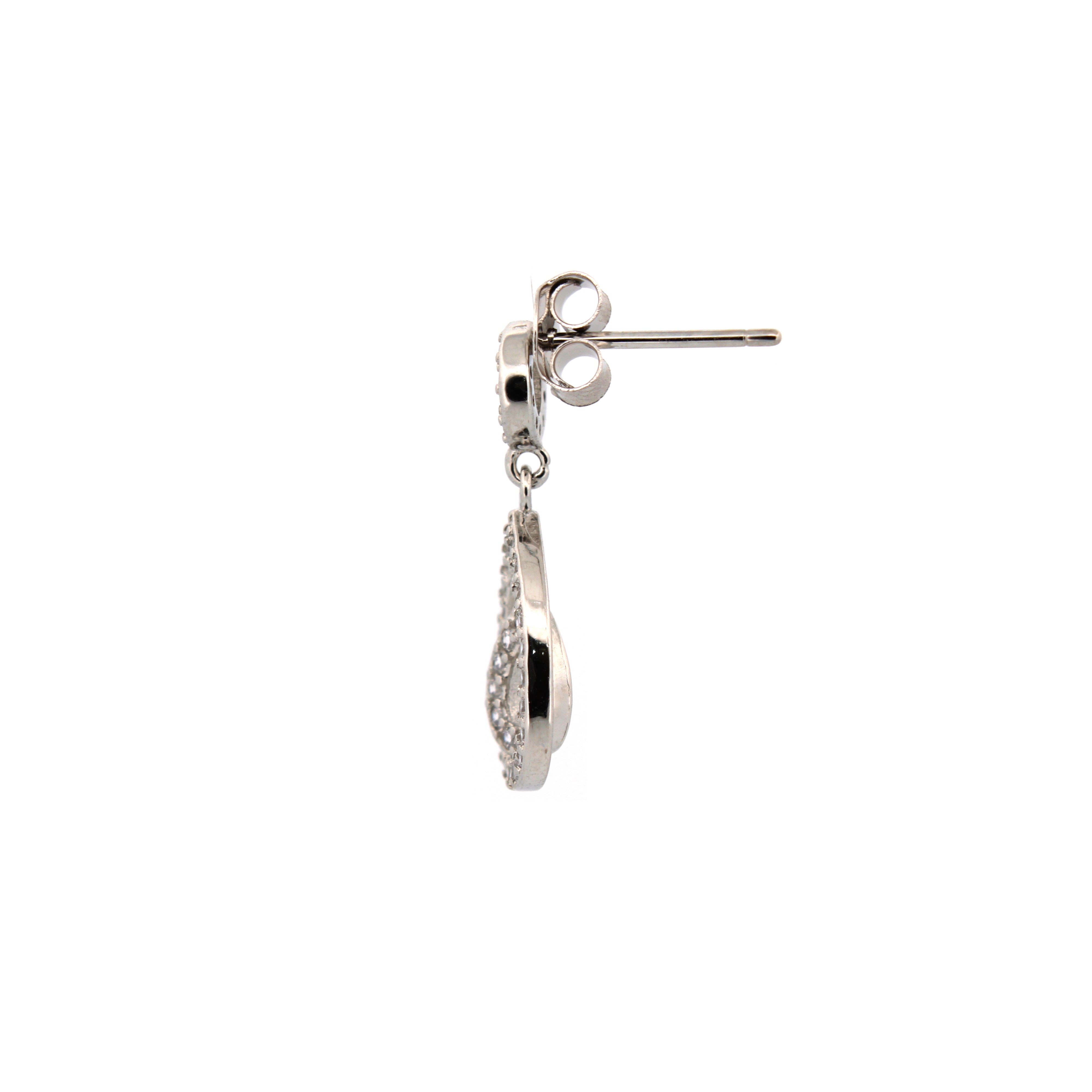 925 Silver Rhodium Plated Cubic Zirconia Set Drops