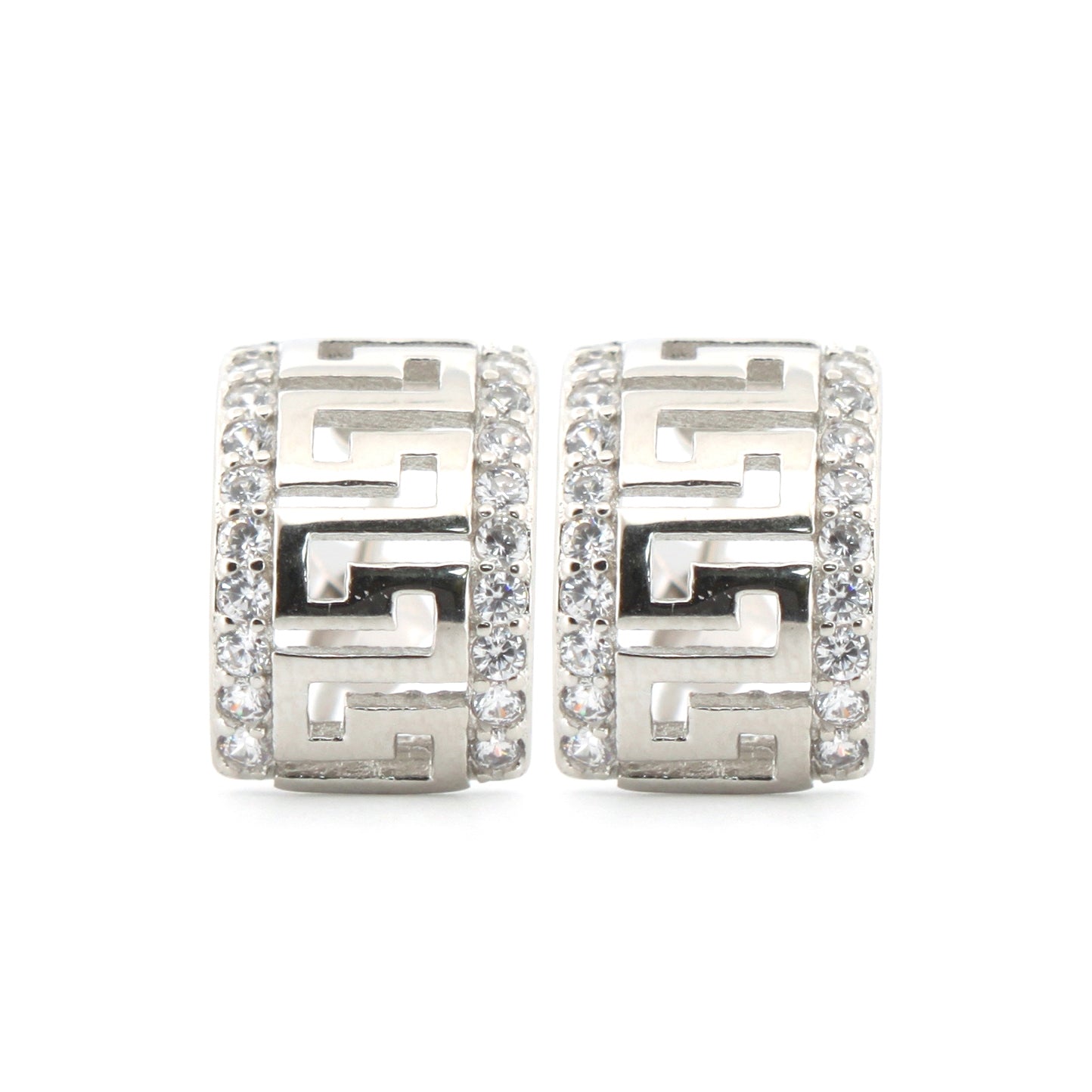 925 Silver Rhodium Plated Cubic Zirconia Set Studs