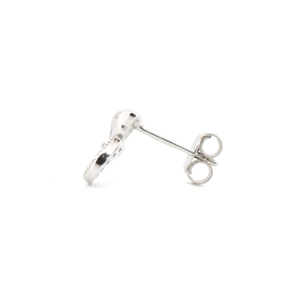 925 Silver Rhodium Plated Cubic Zirconia Set Cat Studs
