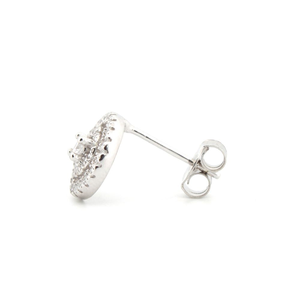 925 Silver Rhodium Plated Cubic Zirconia Set Studs