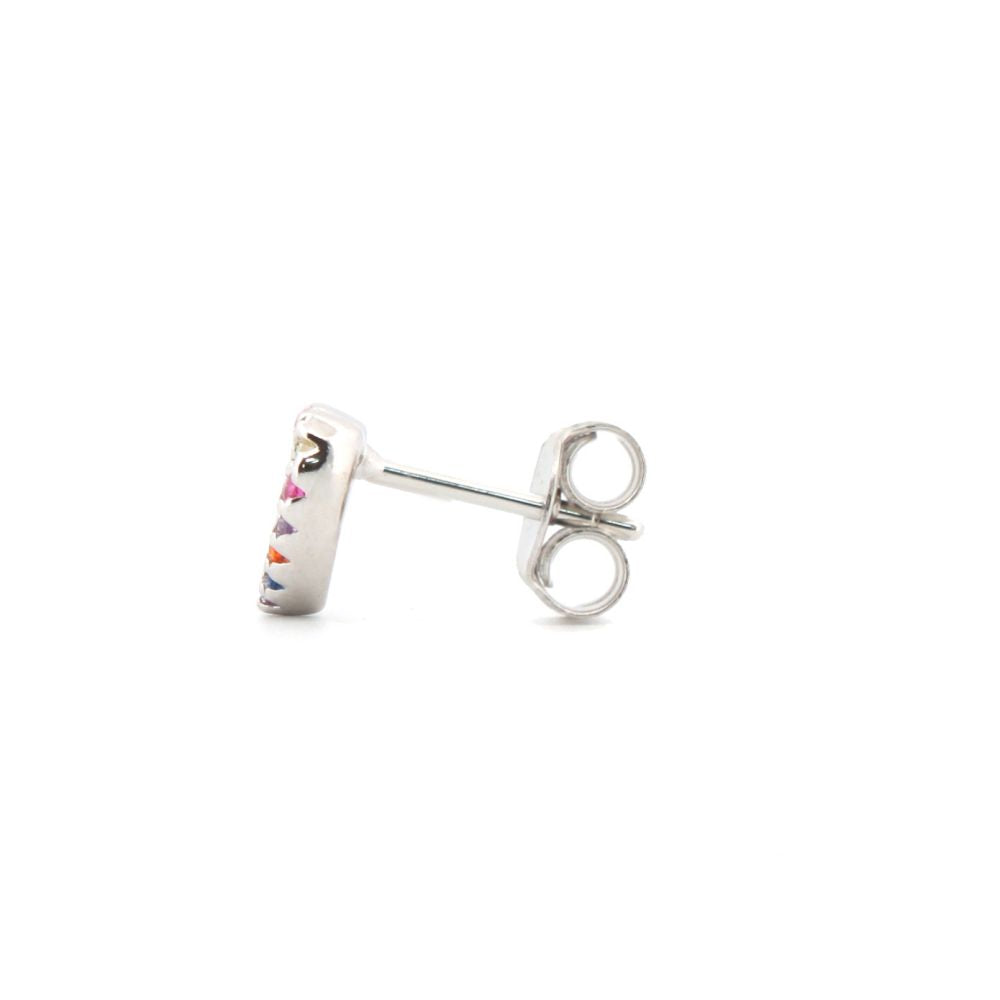 925 Silver Rhodium Plated Cubic Zirconia Set Studs