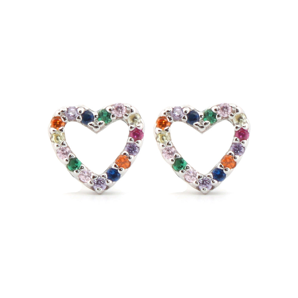 925 Silver Rhodium Plated Cubic Zirconia Set Studs