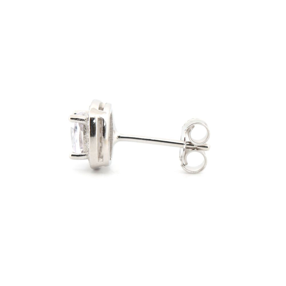 925 Silver Rhodium Plated Cubic Zirconia Set Studs