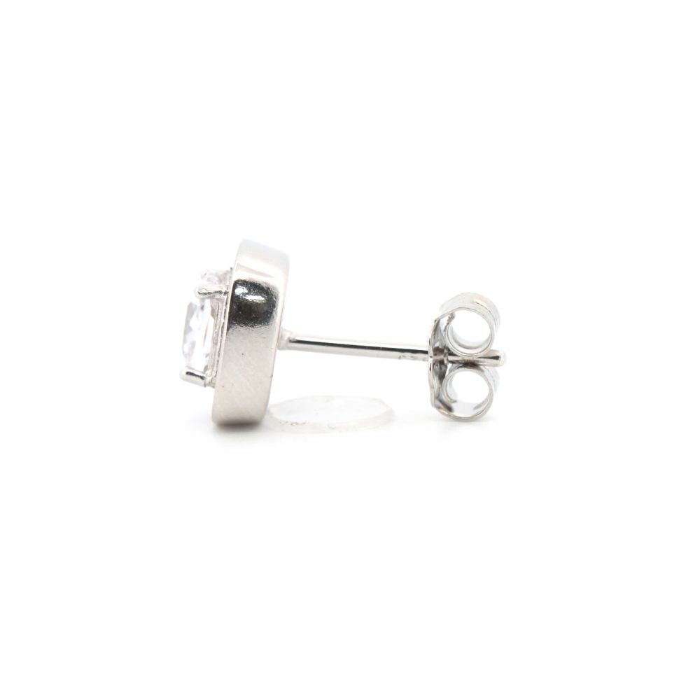 925 Silver Rhodium Plated Cubic Zirconia Set Studs