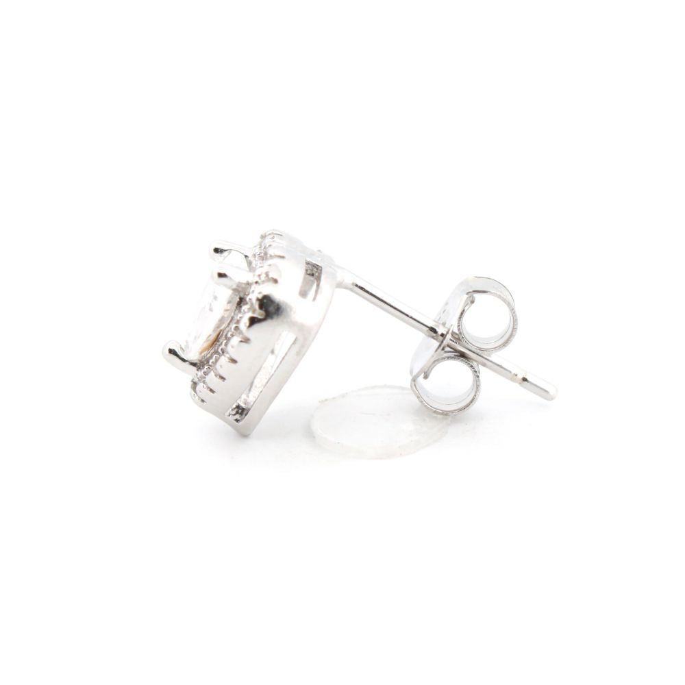 925 Silver Rhodium Plated Cubic Zirconia Set Studs