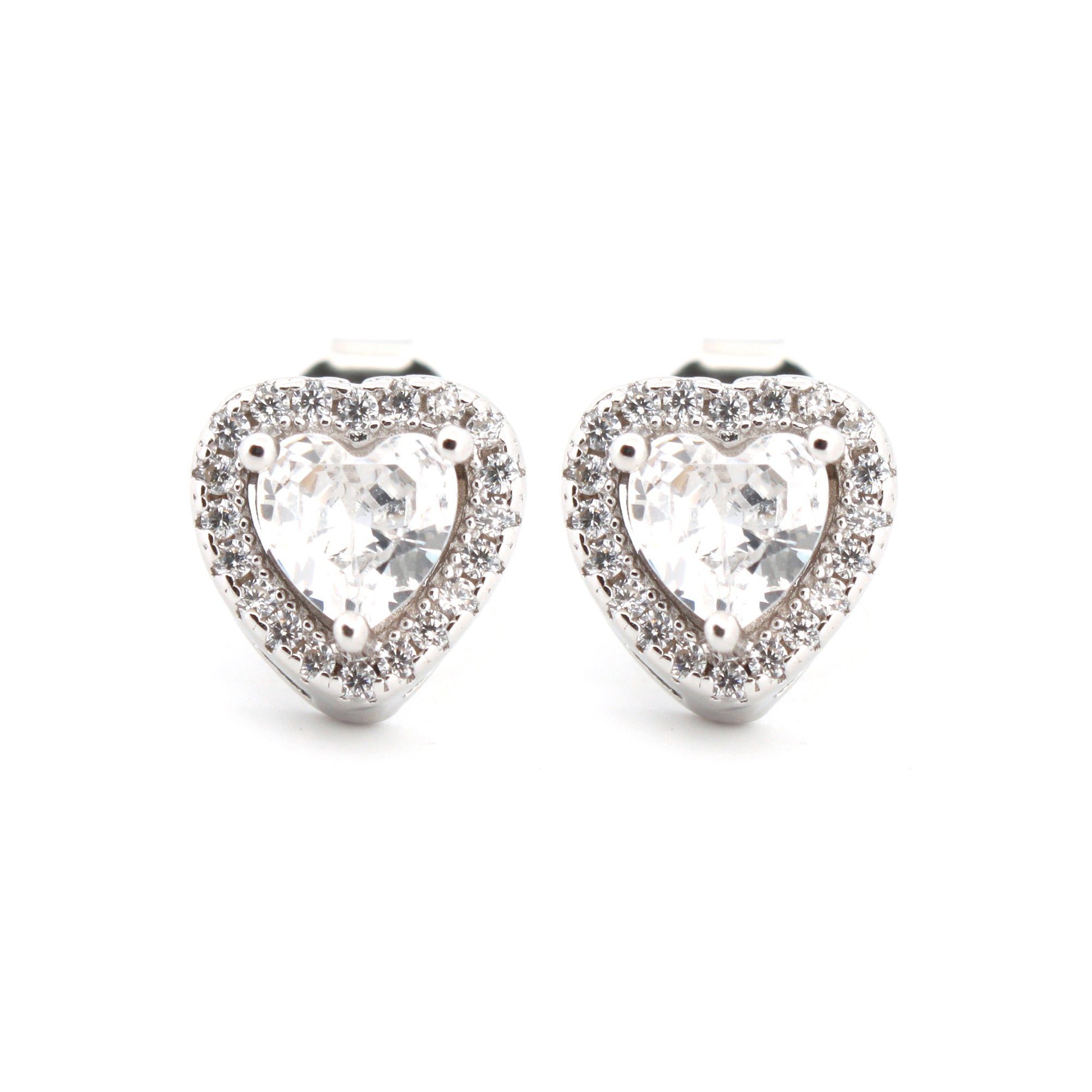 925 Silver Rhodium Plated Cubic Zirconia Set Studs