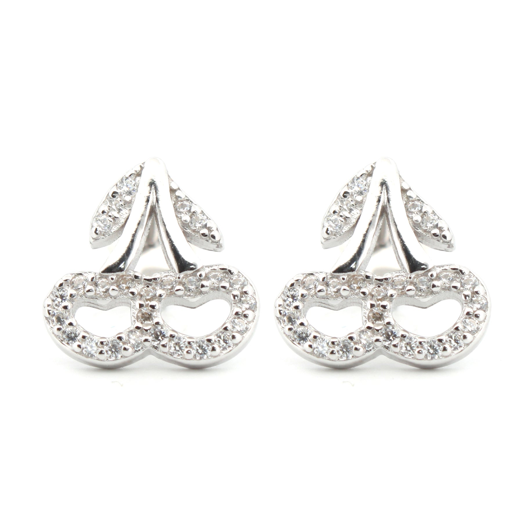 925 Silver Rhodium Plated Cubic Zirconia Set Studs