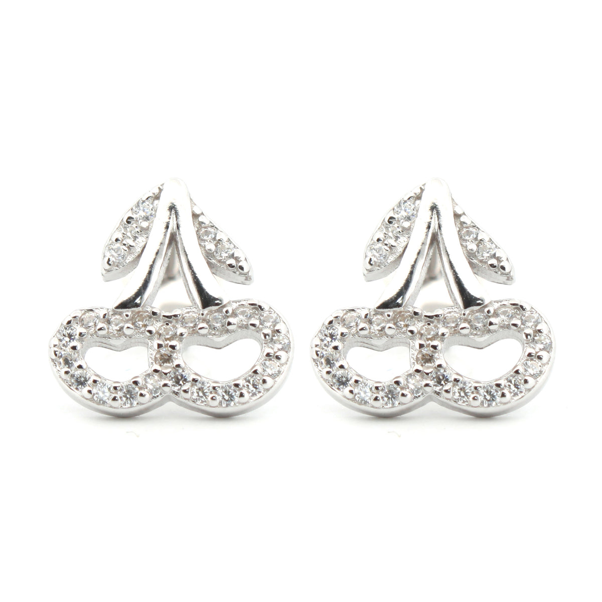 925 Silver Rhodium Plated Cubic Zirconia Set Studs