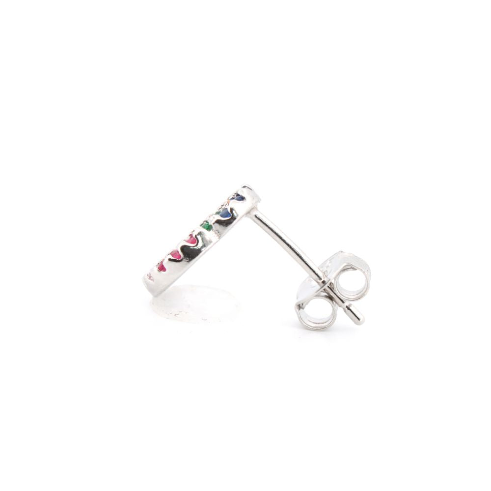 925 Silver Rhodium Plated Cubic Zirconia Set Studs