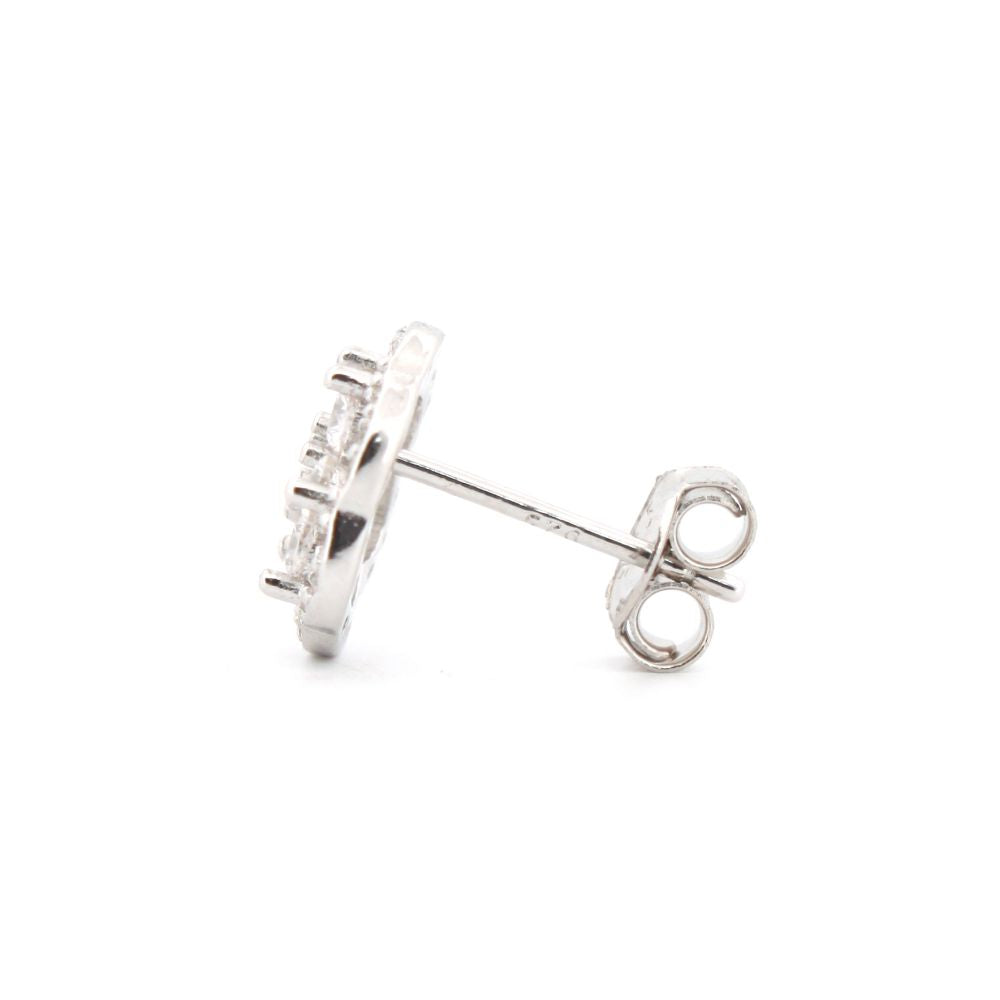 925 Silver Rhodium Plated Cubic Zirconia Set Studs