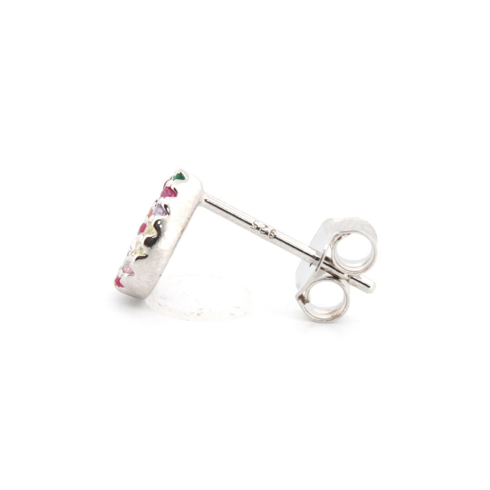 925 Silver Rhodium Plated Cubic Zirconia Set Studs