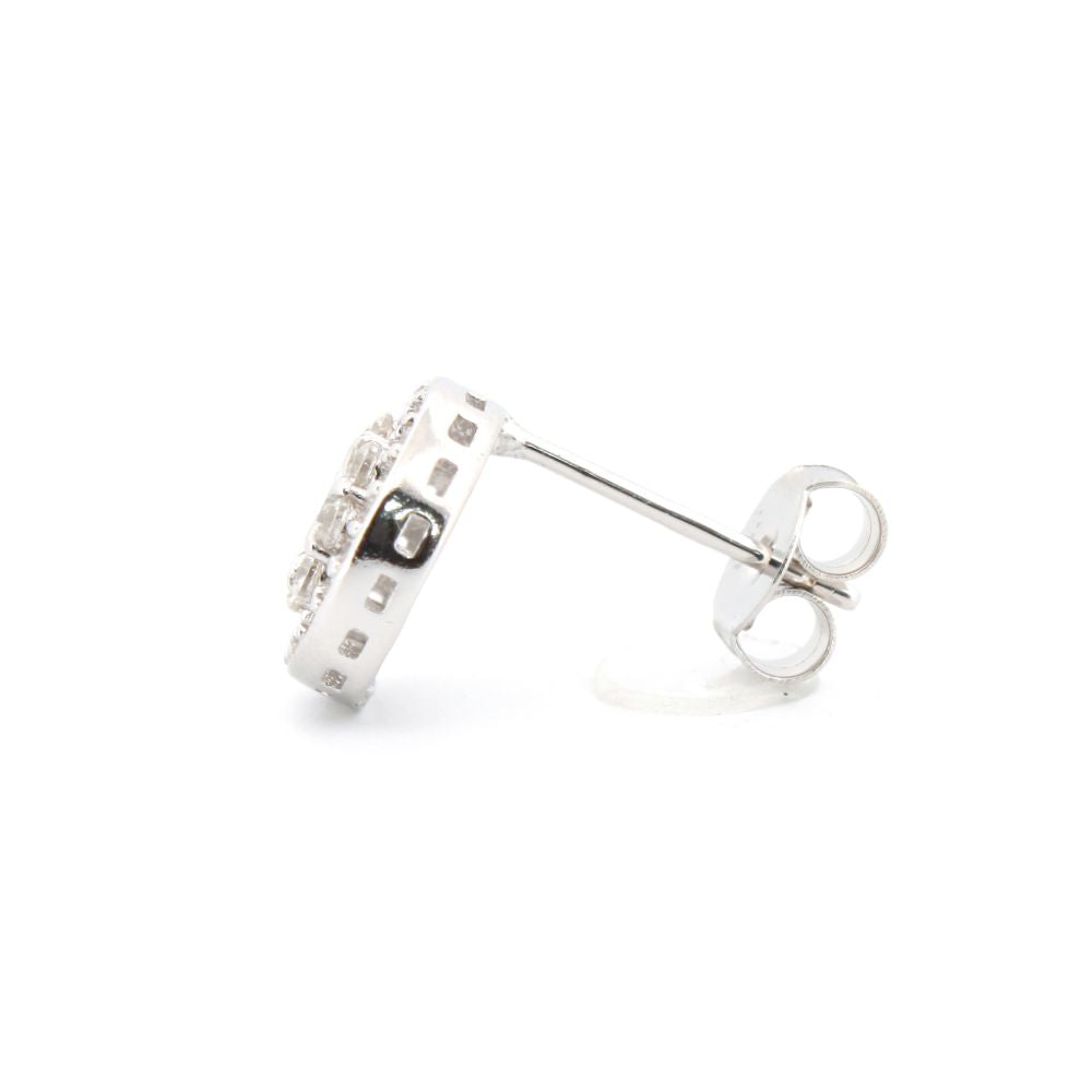 925 Silver Rhodium Plated Cubic Zirconia Set Studs