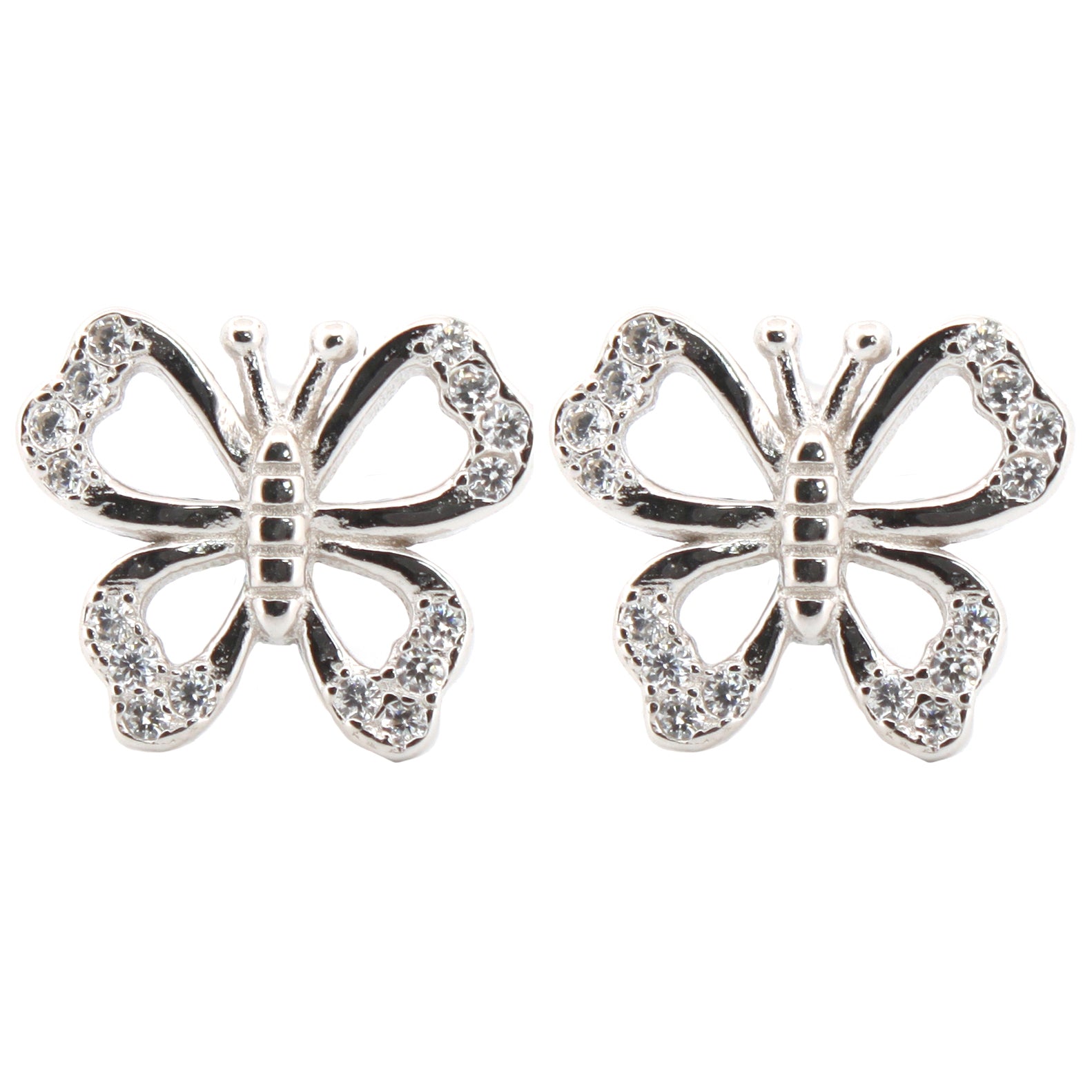 925 Silver Rhodium Plated Cubic Zirconia Set Studs