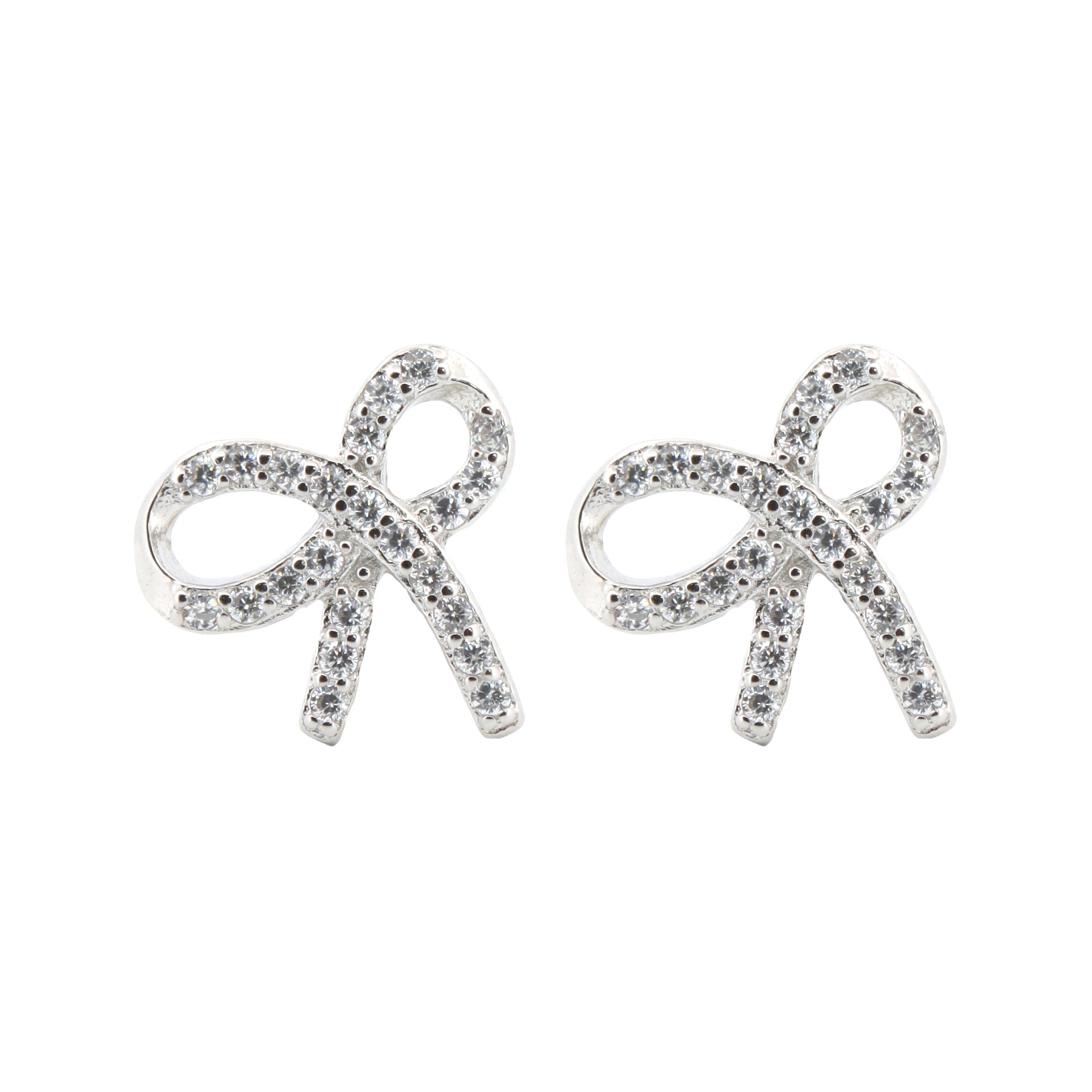 925 Silver Rhodium Plated Cubic Zirconia Set Studs