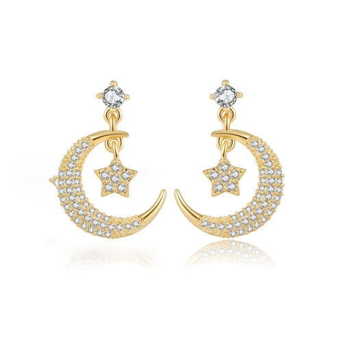 925 Silver 14ct Gold Plated Cubic Zirconia Set Studs